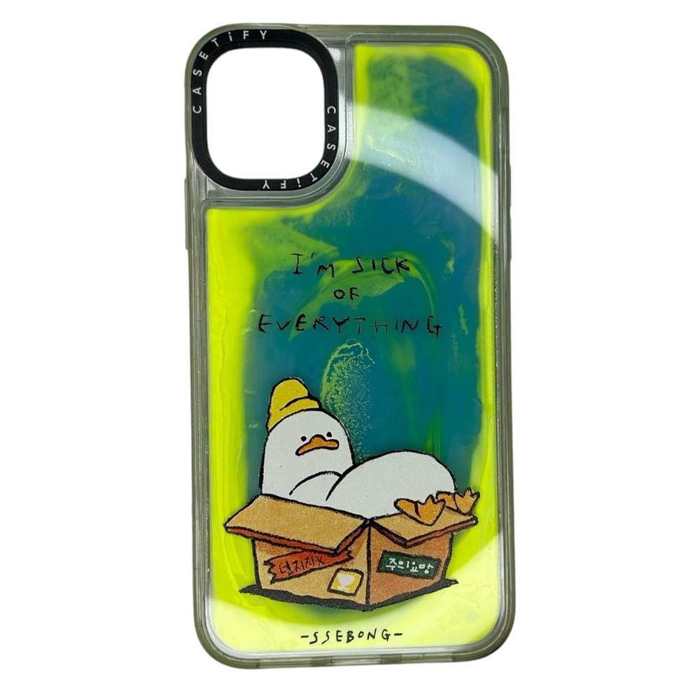 iPhone 11 Casetify “I’m sick of everything” cute funny duck neon case